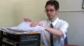 Office worker looking through paperwork HD Footage