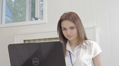 Office worker make out documents on a computer Stock Footage 61798395