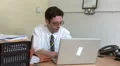 Office worker makes mistake on computer HD Footage