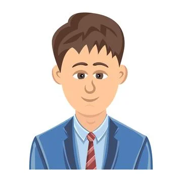 Office worker man bust vector Stock Illustration