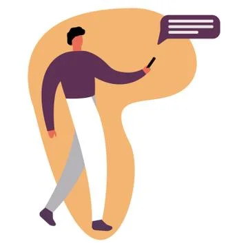 Office worker man character get message. Vector flat cartoon illustration Illustrazione stock