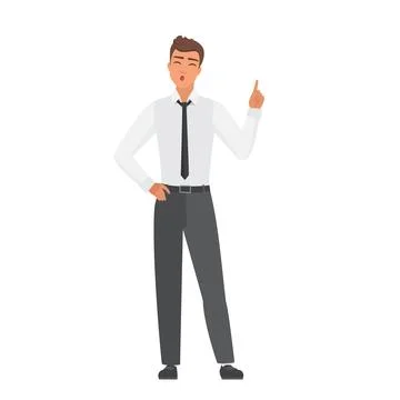 Office worker man with pointing finger Illustrazione stock