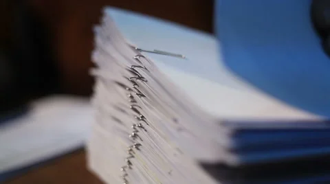 Office worker man working with documents at the table Stock-Footage 54113926