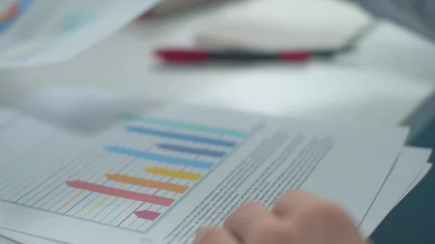 Office worker marks errors in the document Stock Footage 129951535