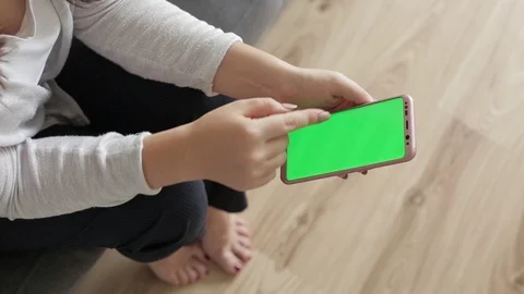 Office worker orders items from online store. Top view. Green screen chroma key Video stock 91644572