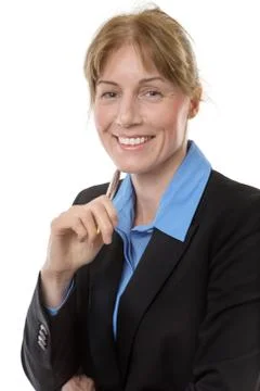 Office worker with pen Foto stock