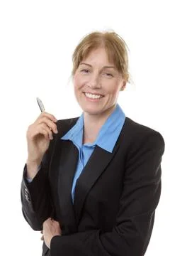 Office worker with pen Stock Photos