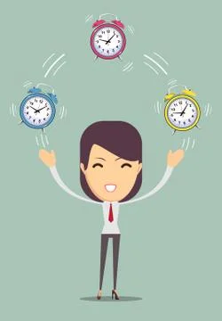 Office worker planning time Stock Illustration