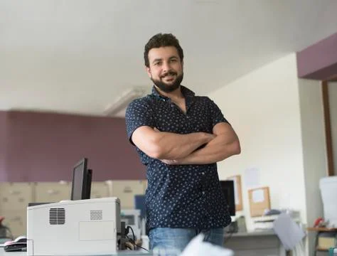 Office worker portrait looking at camera Stock Photos