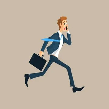 Office Worker Running Late 스톡 일러스트