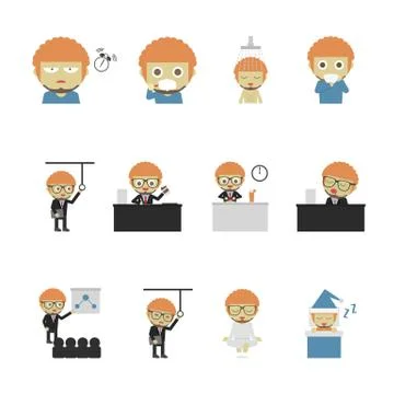 Office worker set Illustrazione stock