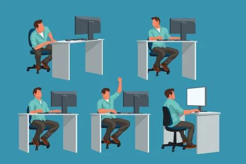 Office worker set Stock Illustration