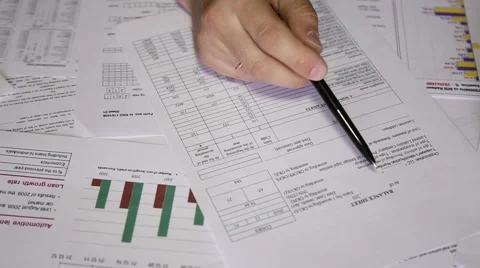 Office worker sign documents Stock Footage 59857446