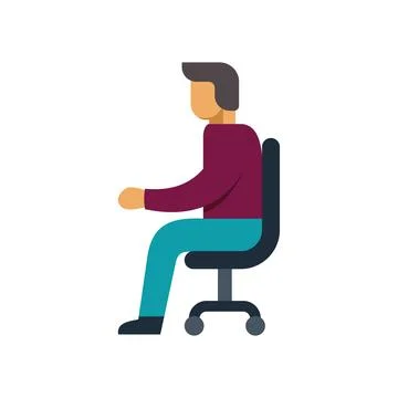 Office worker sitting on chair and working on laptop computer Stock Illustration