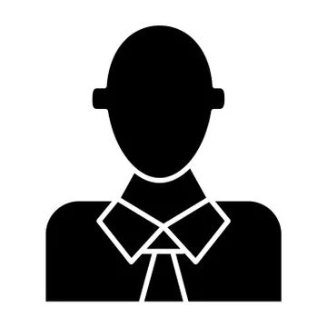 Office worker solid icon. Manager vector illustration isolated on white. Person Illustrazione stock