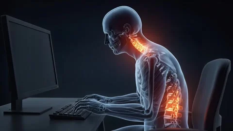 Office Worker Spine Pain Concept. Stock-Footage 342617010