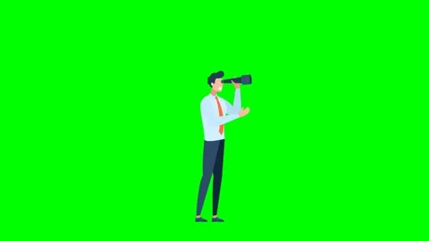 The office worker stands sideways and looks through a telescope. Man is looking Stock Footage 295653365