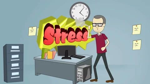 Office worker is stressed out and changes into a zombie (4K Resolution) Stock Footage 43349668