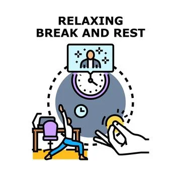 Office worker taking a relaxing break for mental well being Stock Illustration