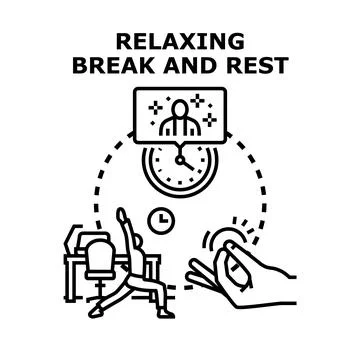Office worker taking a relaxing break for mental well being Stock Illustration