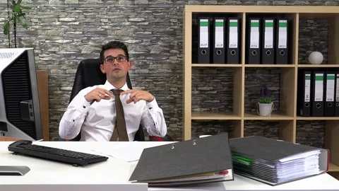 Office worker talking at the workplace. Stock Footage 115791160