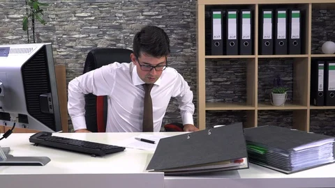 Office worker talking at the workplace. Stock Footage 115878296