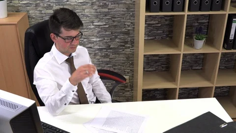 Office worker talking at the workplace. Stock Footage 116271886