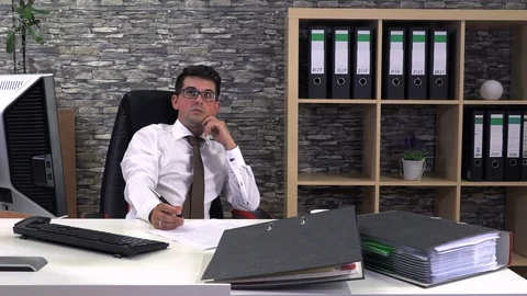 Office worker talking at the workplace. Stock Footage 116477000