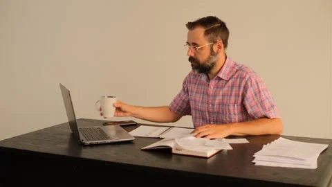 Office worker thinking about solving a problem Stock Footage 245224770