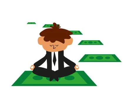 Office worker thinks about money on a white background. Cartoon. Stock Illustration