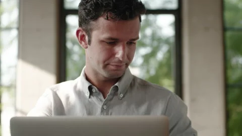 Office Worker Tired Taking Break 4K 48FPS SLO-MO Stock Footage 145100243