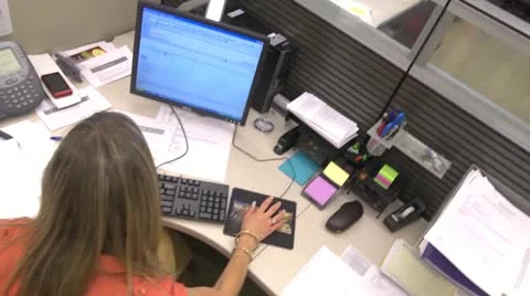Office worker typing Stock Footage 11359996