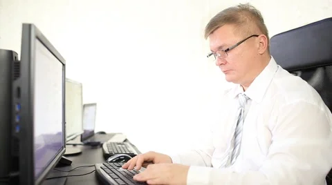 Office worker typing report on computer Stock Footage 45975295
