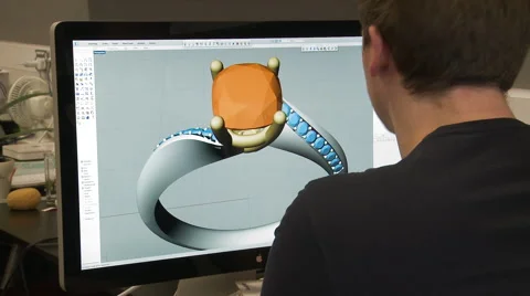 Office Worker Using a CAD Computer Program Stock Footage 58242054