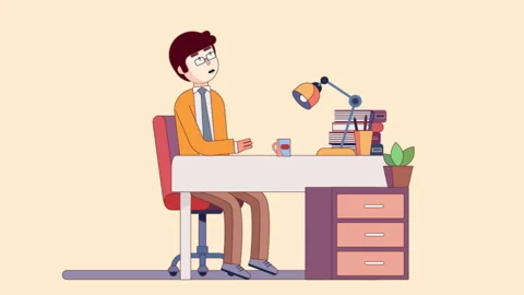 Office Worker Using Computer In The Office Stock Footage 283901711