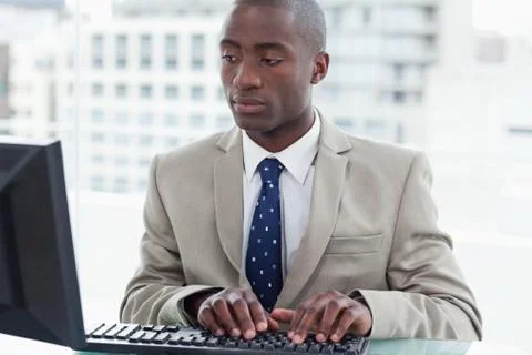 Office worker using a computer Foto stock
