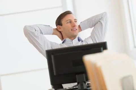 Office worker using computer Stock Photos