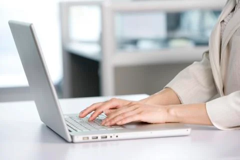 Office worker using her computer Foto stock