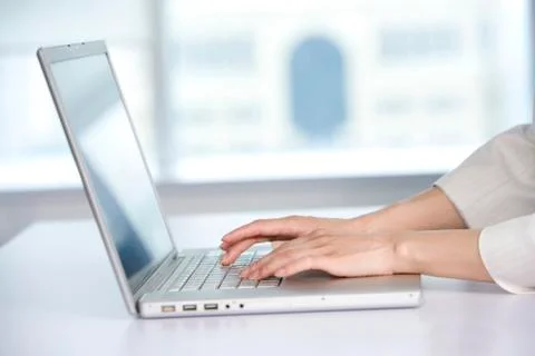 Office worker using her computer Foto stock