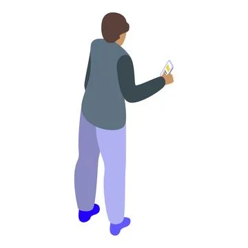Office worker using smartphone, sending messages and browsing internet Stock Illustration