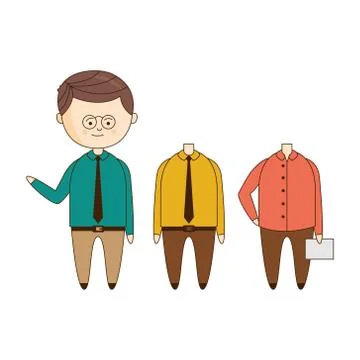 Office Worker Wardrobe Set Stockillustratie