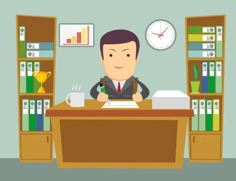 Office worker at work. Stock Illustration