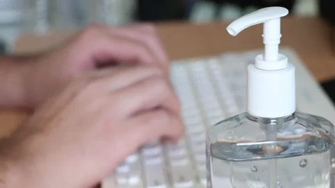Office worker working from home during coronavirus outbreak. slow motion Stock Footage 146675992