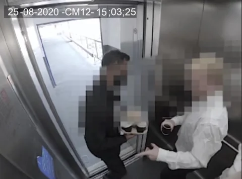 Office Workers Blasted by Extreme Wind, uk - 25 Aug 2020 Stock Footage 205148864
