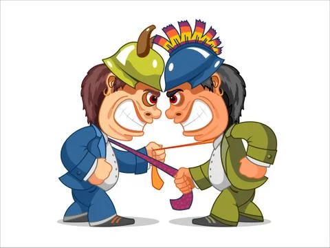 Office workers in the butt helmets and tear ties Illustrazione stock