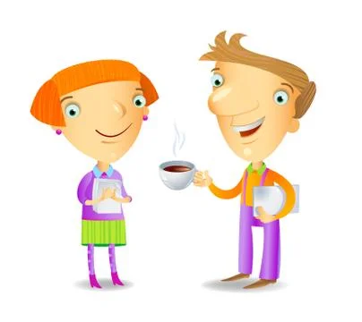Office workers, cartoon Stock Illustration