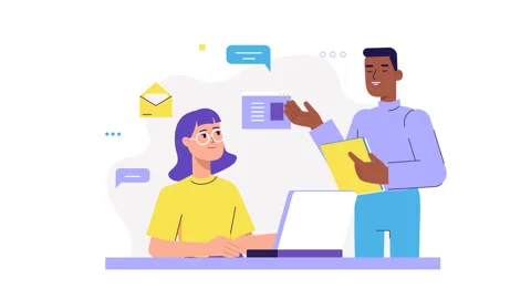 Office workers Characters Animation. co-working space, teamwork, colleagues. Stock Footage 202039670