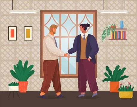Office workers. Co-workers. Colleagues discuss project teamwork. Office staff Stock Illustration