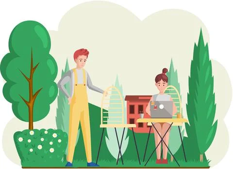 Office workers. Co-workers. Colleagues discuss project teamwork. Office staff Stock Illustration