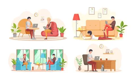 Office workers. Co-workers. Colleagues discuss project teamwork. Office staff Stock Illustration
